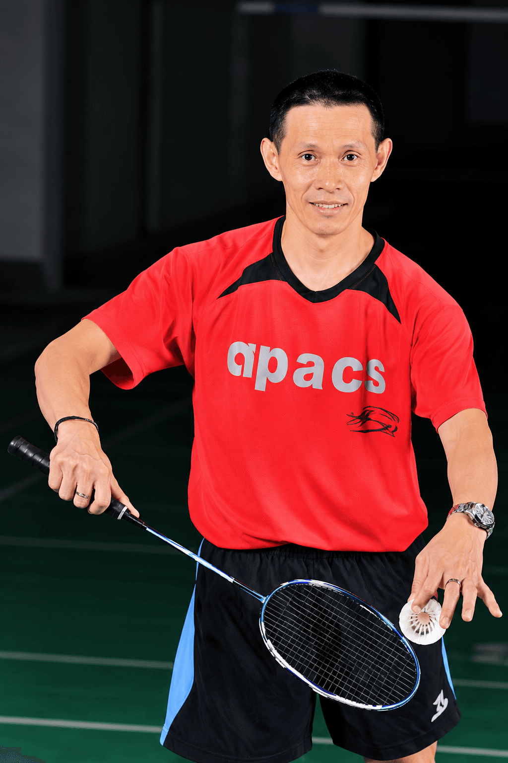 Yap Yee Hup playing badminton